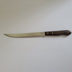 Vintage RL Schmitt Pro Stainless Boning Knife 12" Blade Wood Handle USA Made